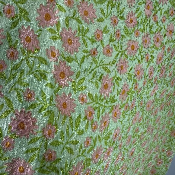 Topshop Slip Dress Floral Jacquard Midi Green Pink Size 4 Summer Wedding NWT - Picture 7 of 12